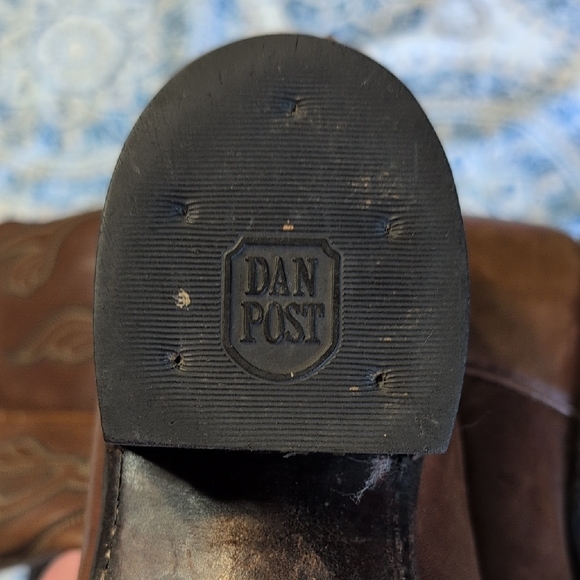 Dan Post Brown Leather Cowboy Boots Men’s 9 D Vintage main image 7